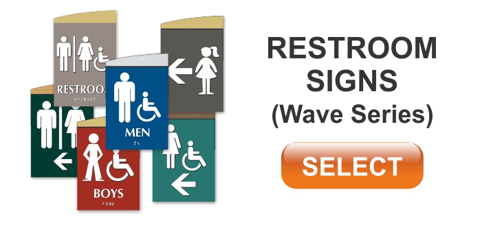 wave series ADA restroom sign